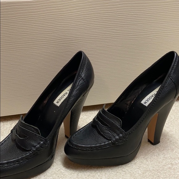Black Steve Madden penny loader heels. - Picture 3 of 5